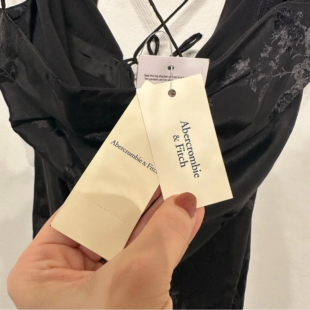 NWT Abercrombie & Fitch The A&F Julia Slip Satin Jacquard Maxi Dress Large